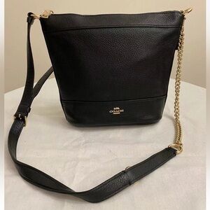 New Coach F76668 Leather Paxton Duffle Crossbody Bag in Black $328